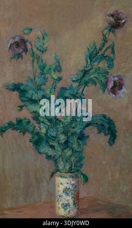 Coquelicots dans un vase, par Claude Monet, 1883 Banque D'Images