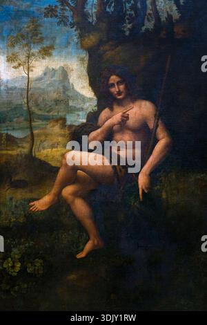 Saint Jean dans la nature sauvage, Bacchus, par l'atelier de Léonard de Vinci, 1510-15 Banque D'Images