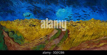 Champ de blé avec corbeaux, par Vincent van Gogh, 1890 Banque D'Images