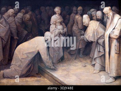 Christ et femme pris en adultère par Peter Bruegel Elder, 1565 Banque D'Images