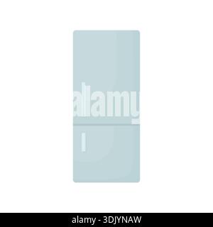 Réfrigérateur sur un fond blanc. Intérieur de cuisine. Eléments de cuisine. Réfrigérateur fermé gris. Appareils électriques. Illustration de Vecteur