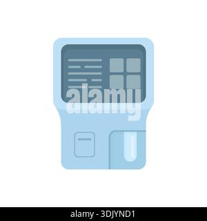 Analyseur de sang de laboratoire sur fond blanc. EQUIPEMENT médical. Diagnostic des maladies. Eléments hospitaliers. Illustration de Vecteur