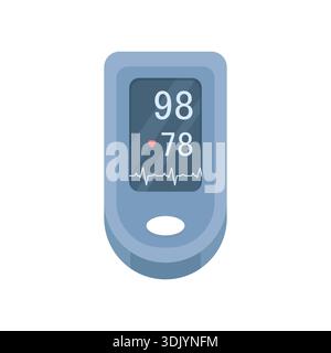 Un oxymètre de pouls sur fond blanc. EQUIPEMENT médical. Les soins de santé. Mesure du pouls et des niveaux d'oxygène dans le sang. Illustration de Vecteur