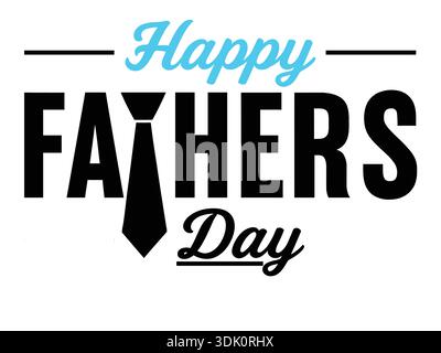 Une illustration d'une cravate et d'un texte jour heureux des pères dans la célébration de la fête des pères, vecteur jour heureux des pères Illustration de Vecteur