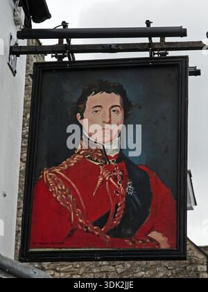 Signez pour l'hôtel Duke of Wellington, Cowbridge, Vale of Glamorgan. Banque D'Images