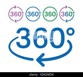 ensemble logo à 360 degrés. logos à 360 degrés sur fond blanc Illustration de Vecteur