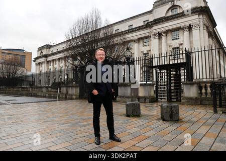 Michael Flatley outside Belfast High Court, after a legal order blocking him from engaging with the Lord of the Dance production has been overturned. At The Chancery Court in the Royal Courts of Justice on Thursday, Mr Justice Simpson discharged a temporary injunction that had been secured against the dancer and choreographer. Picture date: Thursday January 29, 2026. Banque D'Images