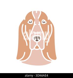 icône de ligne noire basset hound pour les projets numériques et imprimés. Race de chien. Icônes nettes minimales pour les applications et les sites Web. Icônes simples modernes pour UI UX et b. Illustration de Vecteur