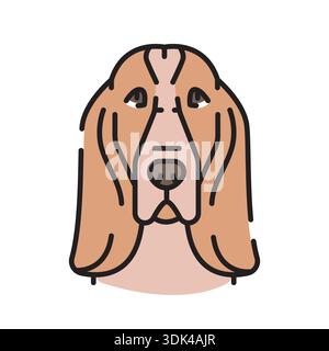 icône de ligne noire basset hound pour les projets numériques et imprimés. Race de chien. Icônes nettes minimales pour les applications et les sites Web. Icônes simples modernes pour UI UX et b. Illustration de Vecteur