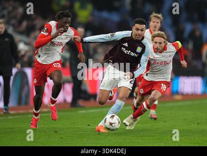 Morgan Rogers d'Aston Villa en action lors du match de l'UEFA Europa League à Villa Park, Birmingham. Date de la photo : jeudi 29 janvier 2026. Banque D'Images