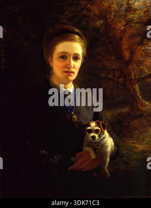 Mme Farquharson de Finzean, belle-mère de l'artiste, 1871. Mary Anne Girdwood, était la belle-mère de l'artiste. Originaire d'Édimbourg, elle n'avait que deux ans de plus que Joseph Farquharson. Après la mort de son mari, elle vit à Finzean avec ses deux beaux-fils, Robert et Joseph. Dans les années 1890, elle passe des vacances en Égypte avec Joseph et son ami John Singer Sargent. Banque D'Images