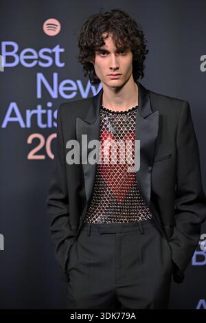 West Hollywood, États-Unis. 29 janvier 2026. Sombr arrive pour Spotify's 2026 Best New Artist Party au Lot à Formosa à West Hollywood, Californie, le jeudi 29 janvier 2026. Photo de Chris Chew/UPI crédit : UPI/Alamy Live News Banque D'Images