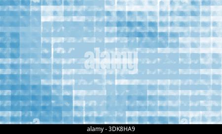 Fond texturé bleu abstrait présentant des motifs carrés géométriques, des surfaces vieillies et des éléments grunge artistiques. Banque D'Images