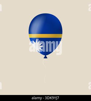 Ballon drapeau de Nauru flottant doucement, symbolisant l'identité nationale et la fierté festive pour les célébrations du jour de l'indépendance. Illustration de Vecteur