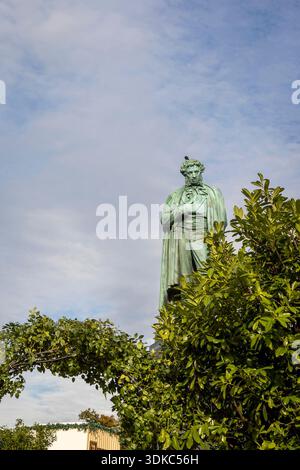 Moscou, Russie, 17 juillet 2025. Monument à Alexandre Pouchkine sur la place Pouchkinskaïa ​. Banque D'Images