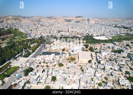 Vue aérienne de la ville dense du moyen-Orient Banque D'Images