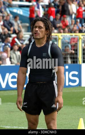 Toulouse France 29 septembre 2007 : Coupe du monde de rugby stade de groupes Nouvelle-Zélande vs Roumanie. Le jeu se termine par une victoire de 85-8 pour les kiwis Nouvelle-Zélande Banque D'Images