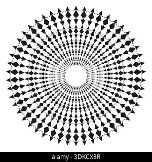 Dentelle ronde décorative. Motif étoile Mandala. Vecteur de cercle orné. Ornement floral noir. SPE 10. Illustration de Vecteur