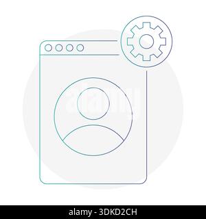Icône de profil professionnel. Symbole d'identification de compte personnel. Sécuriser les données des membres du vecteur. Elément de paramètres de profil. Illustration de Vecteur