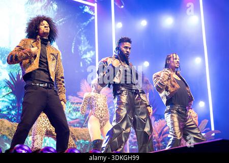 Jason Derulo en concert L'auteur-compositeur-interprète américain Jason Derulo en concert lors de sa dernière tournée mondiale de danse à l'O2, Londres The O2 UK Copyright : xJohnxBarryx JB3 2797 Banque D'Images