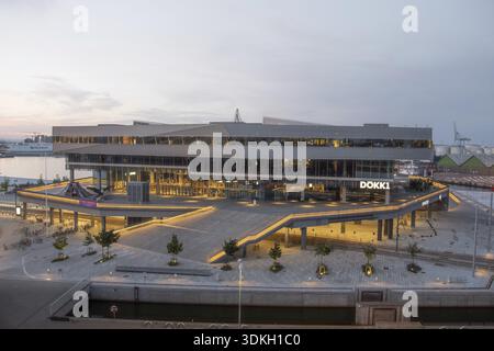 Sur les toits d'Aarhus Dokk1 Bibliothèque dans le port, le Danemark, le 15 juillet 2019 Banque D'Images