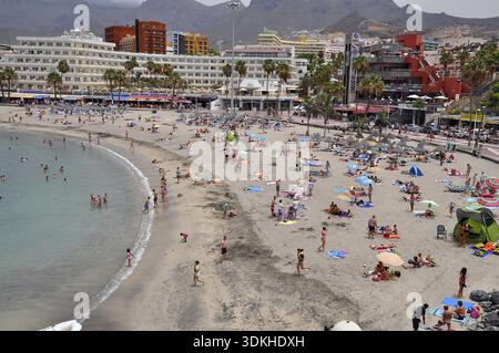 Playa de la Pinta, Costa Adeje, Tenerife, plage, plage de sable, côte, atlentik, vacances, tourisme, gens, baigneurs Banque D'Images