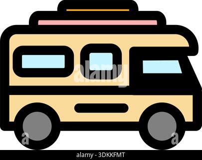 Cette icône de camping-car dynamique est parfaite pour les projets liés au voyage - il représente la liberté d'aventure et la joie d'explorer de nouvelles destinations. Illustration de Vecteur