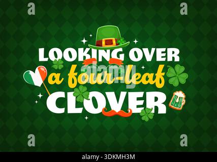 Jour de la Saint Patrick citations de vacances irlandaises salutation Illustration de Vecteur