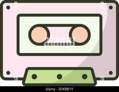 modèles de conception vectorielle d'icône de cassette simple et moderne Illustration de Vecteur