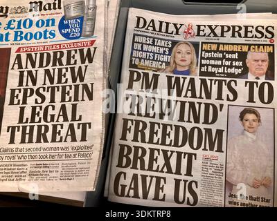 Un journal britannique discute toujours du Brexit ou du retour en Europe du Royaume-Uni selon la politique gouvernementale du parti travailliste Banque D'Images