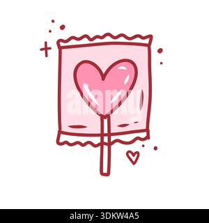 Bonbons sucrés coquette, élément mignon dessiné à la main. Illustration vectorielle dans le style doodle Illustration de Vecteur