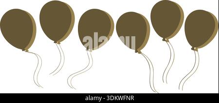 Golden Balloons illustration Set Party Decoration Celebration concept Illustration de Vecteur