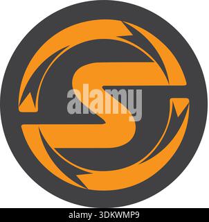 Logo icône lettre S logo flèche cercle vectoriel Illustration de Vecteur