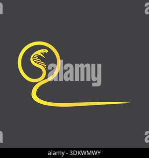 Squelette main et serpent sur fond noir logo design Illustration de Vecteur