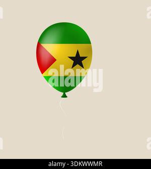 São Tomé et Príncipe drapeau ballon flottant isolé pour une fête nationale, une illustration vectorielle patriotique et festive.. Illustration de Vecteur