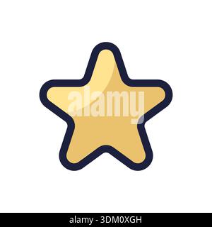 Icône en forme d'étoile de contour. Conception plate d'illustration vectorielle. Étoile dessinée à la main dans le style de dessin animé. Design pour enfants Illustration de Vecteur