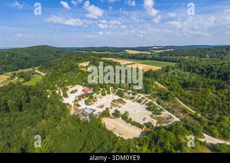 Vue d'un terrain d'entraînement de moto près du lac Hahnenkamm en moyenne Franconie Banque D'Images