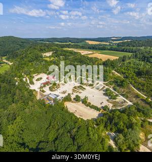 Vue d'un terrain d'entraînement de moto près du lac Hahnenkamm en moyenne Franconie Banque D'Images