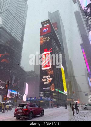 TEMPÊTE DE NEIGE À NEW YORK CITY USA Banque D'Images
