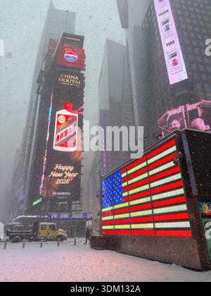 TEMPÊTE DE NEIGE À NEW YORK CITY USA Banque D'Images