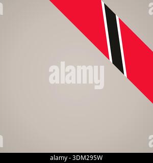 Drapeau de ruban incliné d'angle de Trinité-et-Tobago pour une zone en haut à droite d'une page. Illustration de Vecteur