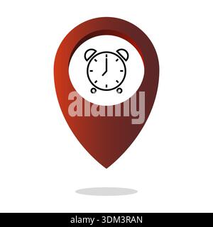 Vecteur d'alarmes professionnelles. Chronomètres chronomètres chronomètres emplacements. Points du chronomètre de minuit. Marqueurs du planificateur d'horaires. SPE 10. Illustration de Vecteur