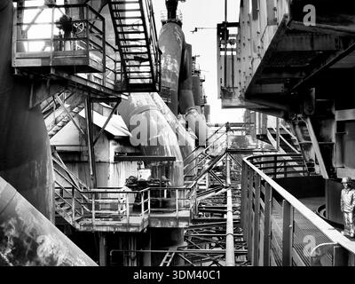 L'usine sidérurgique de Völklinger est une ancienne usine sidérurgique de la ville sarroise de Völklingen, fondée en 1873. Il a été fermé en 1986. Banque D'Images