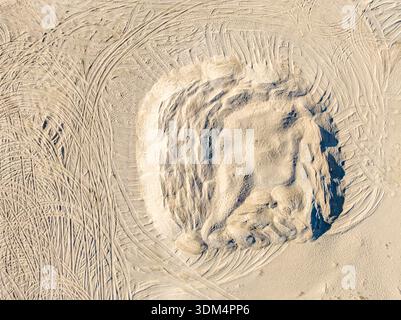 Vue aérienne d'un tas de sable sur Sagg main Beach Banque D'Images