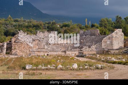 Teather de la ville antique de Tlos. Importante zone de peuplement de la ville lycienne historique. Fethiye, province de Mugla, Türkiye Voir moins Banque D'Images