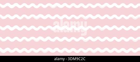 Motif ondulé bébé. Toile de fond à rayures filles. Papier peint de pépinière ou de bébé fille avec des couleurs pastel. Illustration vectorielle Illustration de Vecteur