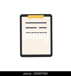Document presse-papiers, liste de contrôle avec espace libre pour écrire du texte. Illustration vectorielle simple liste des tâches. Illustration de Vecteur