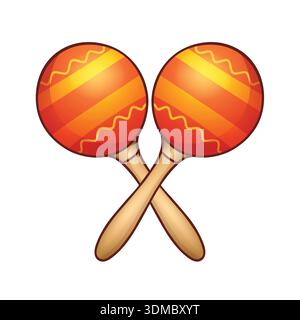 Paire d'illustration colorée d'instrument musical Maracas Illustration de Vecteur