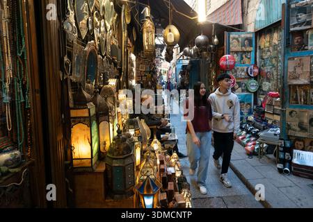 Marché Khan Al-Khalili, le Caire, Égypte. Banque D'Images