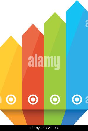Un graphique coloré avec quatre lignes colorées différentes Illustration de Vecteur